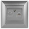 Эра Розетка Intro Solo 4-303-03 информационная RJ45, СУ, алюминий Б0043384