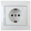 Эра Розетка Intro Plano 1Э-206-01 с заземлением 2P+E Schuko со шторками, 16А-250В, СУ, без лапок, белый Б0038831