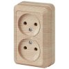 Эра Розетка 2х2P, 16А-250В, IP20, ОУ, Quadro, сосна Б0027654