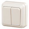 Эра Выключатель Intro Quadro 2-104-02 двухклавишный 10А-250В, IP20, ОУ, слоновая кость Б0053759