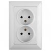 Эра Розетка Intro Solo 4-204-01 без заземления двойная 2х2P, 16А-250В, IP20, СУ, белый Б0053666