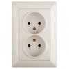 Эра Розетка Intro Solo 4-204-02 без заземления 2х2P, 16А-250В, IP20, СУ, слоновая кость Б0053667