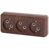 Эра Розетка 3х2P, 16А-250В, IP20, ОУ, Quadro, венге Б0036143