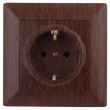 Эра Розетка Intro Solo с заземлением 2P+E Schuko, 16А-250В, IP20, СУ, венге 4-202-10