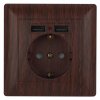 Эра Розетка P+E Schuko со шторками, 16А-250В + 2хUSB, СУ, Solo, венге Б0043408