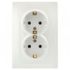 Эра Розетка Intro Plano 1-205-06 с заземлением двойная 2X2P+E Schuko, 16А-250В, IP20, СУ, перламутр Б0053920
