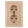 Эра Розетка Intro Plano  с заземлением двойная 2X2P+E Schuko, 16А-250В, IP20, СУ, сосна 1-205-11