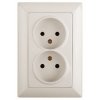 Эра Розетка 2х2P, 16А-250В, СУ, Solo, сл.кость Б0043327