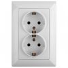 Эра Розетка Intro Solo с заземлением двойная 2X2P+E Schuko, 16А-250В, IP20, СУ, белый 4-205-01