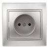 Эра Розетка 2P, 16А-250В, IP20, СУ, Plano, алюминий (10/200/2400) Б0030054