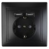 Эра Розетка+USB, IP20, СУ, Plano, антрацит (10/100/3000) Б0044578