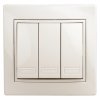 Эра Выключатель Intro Plano тройной, 10А-250В, IP20, СУ, слоновая кость 1-106-02