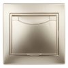 Эра Розетка 2P+E Schuko с крышкой, 16А-250В, IP20, СУ, Plano, шампань (10/100/1500) 1-203-04