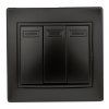 Эра Выключатель тройной, 10А-250В, IP20, СУ, Plano, антрацит (10/200/2400) 1-106-05