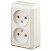 Эра Розетка 2х2P, 16А-250В, IP20, ОУ, Quadro, сл.кость Б0027653