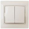 Эра Выключатель двойной, 10А-250В, IP20, СУ, Plano, слоновая кость (10/200/2400) Б0027602