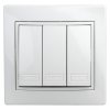 Эра Выключатель Intro Plano  тройной, 10А-250В, IP20, СУ, Plano, белый 1-106-01