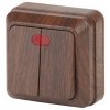 Эра Выключатель двойной с подсветкой, 10А-250В, IP20, ОУ, Quadro, венге Б0030122