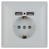Эра Розетка Intro Solo 4-410-01 с заземлением P+E Schuko со шторками, 16А-250В + 2хUSB, IP20, СУ, белый Б0053713