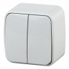 Эра Выключатель двойной, 10А-250В, IP20, ОУ, Polo, белый (18/360/4320) Б0036095