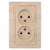 Эра Розетка 2х2P, 16А-250В, IP20, СУ, Plano, сосна (10/100/1500) Б0030069