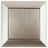 Эра Выключатель двойной, 10А-250В, СУ, Solo, шампань Б0043287