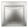 Эра Розетка 2P+E Schuko с крышкой, 16А-250В, IP20, СУ, Plano, алюминий (10/100/1500) 1-203-03