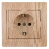 Эра Розетка 2P+E Schuko, 16А-250В, IP20, СУ, Plano, сосна (10/200/2000) Б0030061