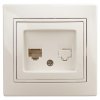 Эра Розетка Intro Plano 1-303-02 информационная RJ45, IP20, СУ, слоновая кость Б0027622