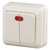 Эра Выключатель Intro Quadro 2-105-02 двухклавишный с подсветкой, 10А-250В, IP20, ОУ, слоновая кость Б0053768