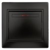 Эра Выключатель Intro Plano  одноклавишный с подсветкой, 10А-250В, IP20, СУ, антрацит 1-102-05