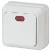 Эра Выключатель Intro Quadro 2-102-01 одноклавишный с подсветкой, 10А-250В, IP20, ОУ, белый Б0053741
