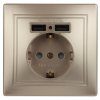 Эра Розетка+USB, IP20, СУ, Plano, шампань (10/100/2500) Б0043250