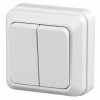 Эра Выключатель двойной, 10А-250В, ОУ, б.м.п., Quadro, белый Б0038839