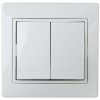 Эра Выключатель Intro Plano 1Э-104-01 двухклавишный, 10А-250В, СУ, без лапок, белый Б0038825