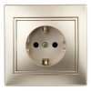 Эра Розетка Intro Plano 1-202-04 с заземлением 2P+E Schuko, 16А-250В, IP20, СУ, шампань Б0053879