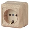 Эра Розетка Intro Quadro 2-202-11 с заземлением 2P+E Schuko, 16А-250В, IP20, ОУ, сосна Б0053790