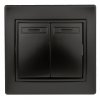Эра Переключатель Intro Plano 1-107-05 двухклавишный, 10А-250В, IP20, СУ, антрацит Б0053810