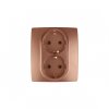 Эра Розетка 2X2P+E Schuko со шторками, 16АХ-250В, Эра12, медь Б0019333
