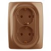 Эра Розетка 2X2P+E Schuko, 16АХ-250В, Эра12, медь Б0031236