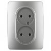 Эра Розетка 2X2P, 16АХ-250В, Эра12, алюминий Б0031240