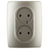 Эра Розетка 2X2P, 16АХ-250В, Эра12, шампань Б0031241