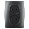 Эра Розетка 2X2P, 16АХ-250В, Эра12, антрацит Б0031242