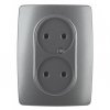 Эра Розетка 2X2P, 16АХ-250В, Эра12, графит Б0031244