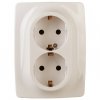 Эра Розетка 2X2P+E Schuko со шторками, 16АХ-250В, Эра12, белый Б0036443