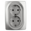 Эра Розетка 2X2P+E Schuko со шторками, 16АХ-250В, Эра12, белый Б0036444