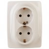 Эра Розетка 2X2P+E Schuko, 16АХ-250В, винт, Эра12, слоновая кость Б0029239