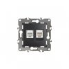 Эра Розетка комбинированная RJ45+RJ11, Эра12, антрацит Б0018252