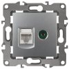 Эра Розетка комбинированная RJ45+TV, Эра12, алюминий Б0027443