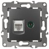 Эра Розетка комбинированная RJ45+TV, Эра12, графит Б0027447